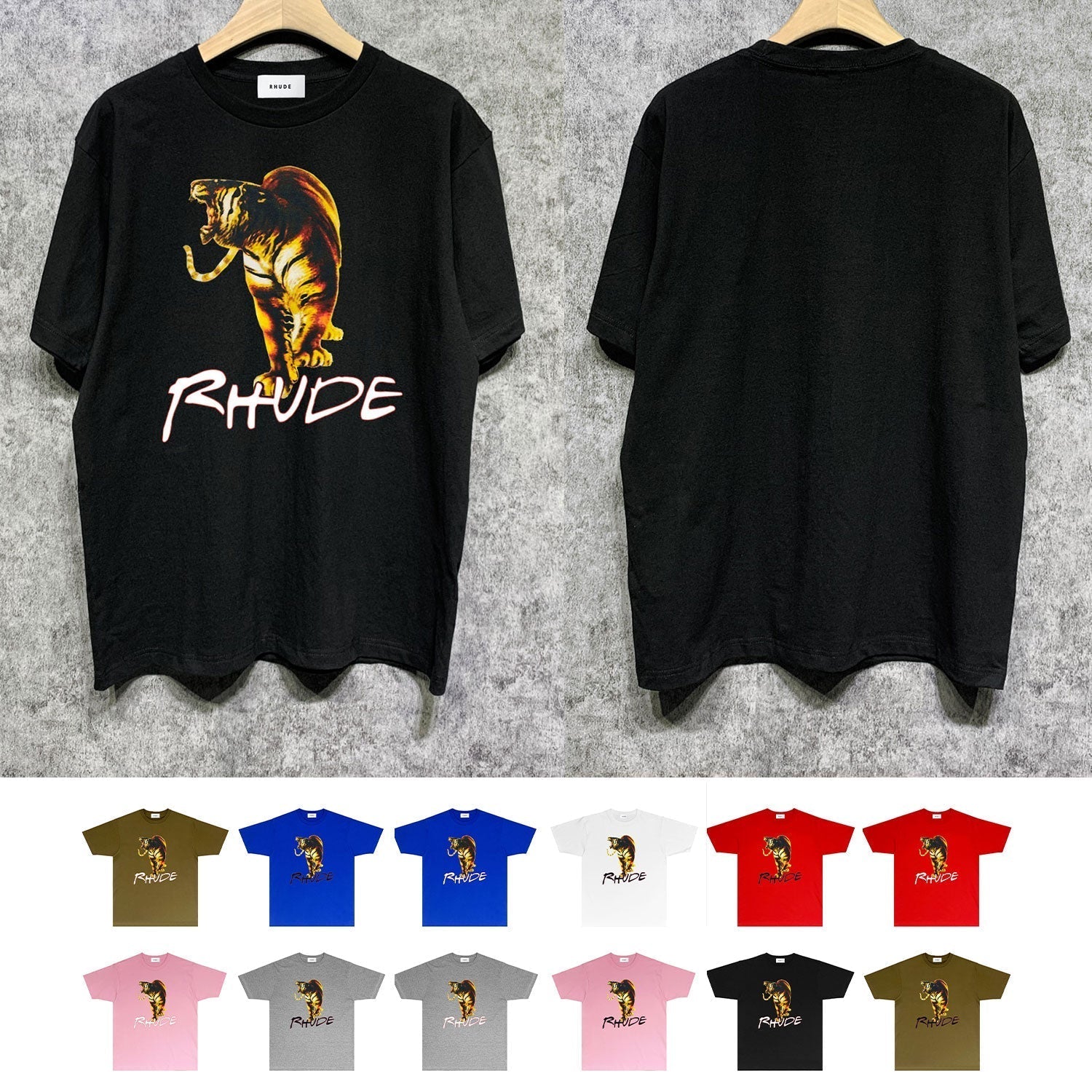Rhude T-shirts Printed Trendy Pure Cotton