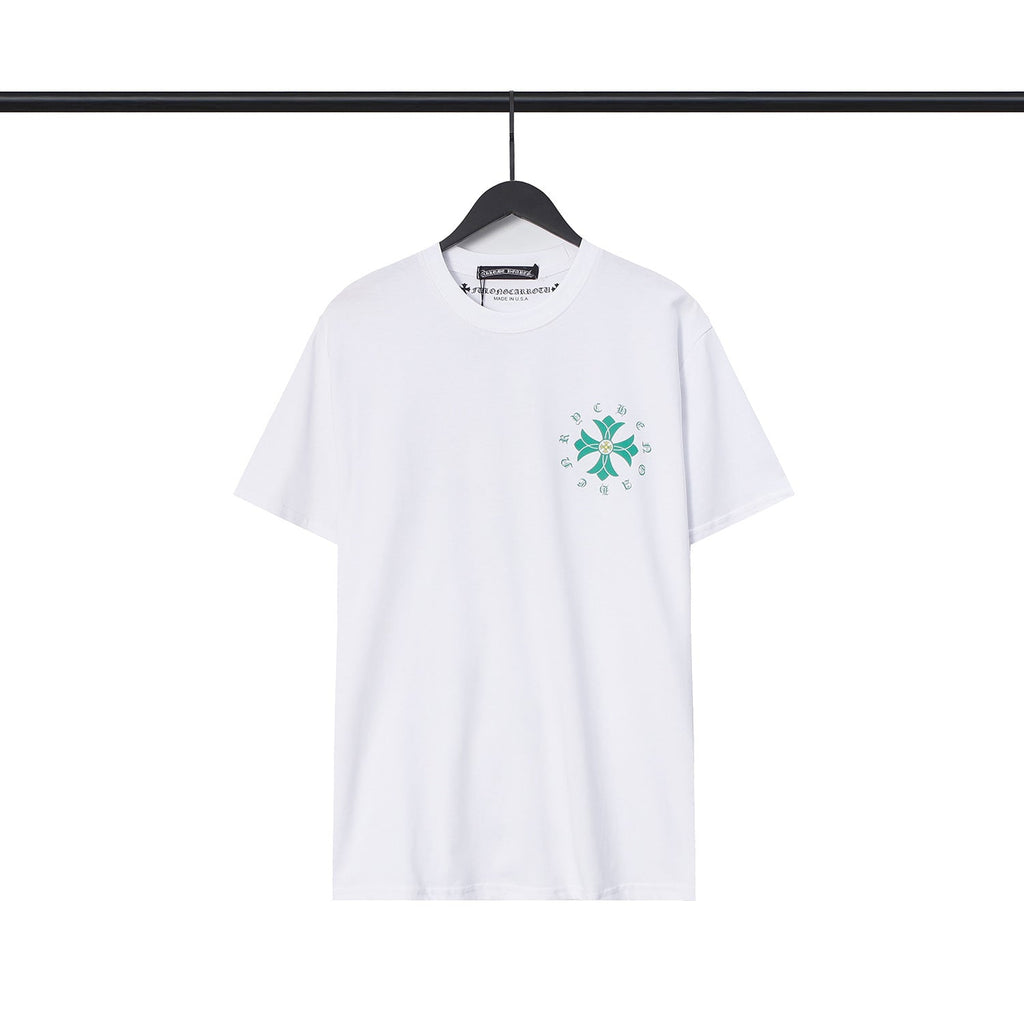 CHH Chrome Heart T Shirts Cross Casual Loose Cotton Crew Neck T-Shirt