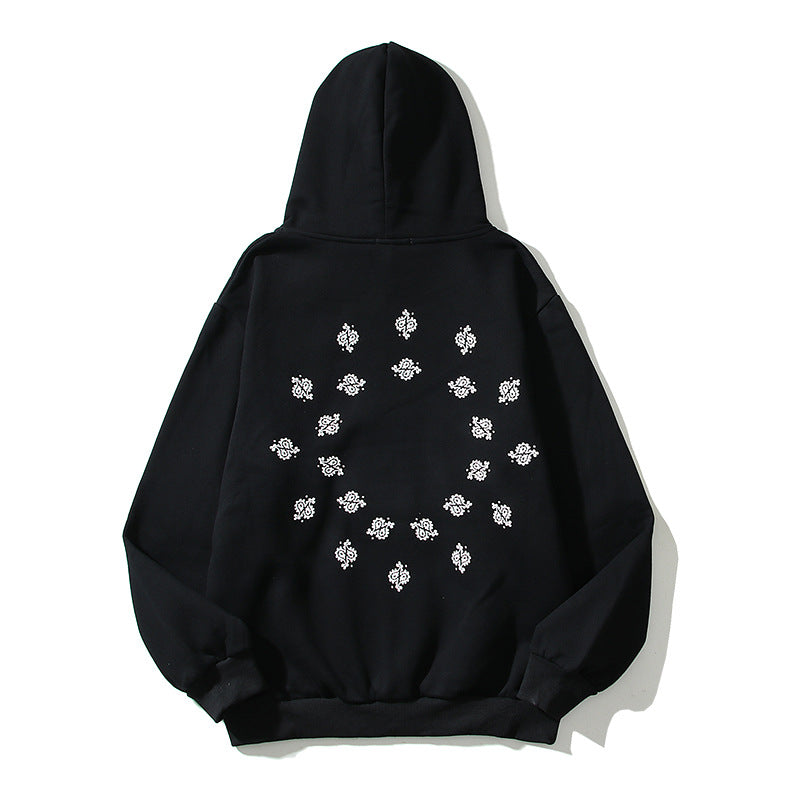 Askyurself Hoodie Fireworks Letter Cashew Hoodie Coat