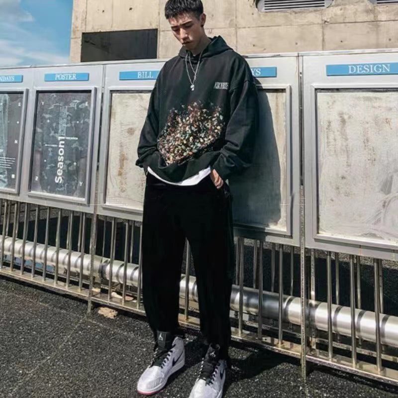 Askyurself Hoodie Fireworks Letter Cashew Hoodie Coat